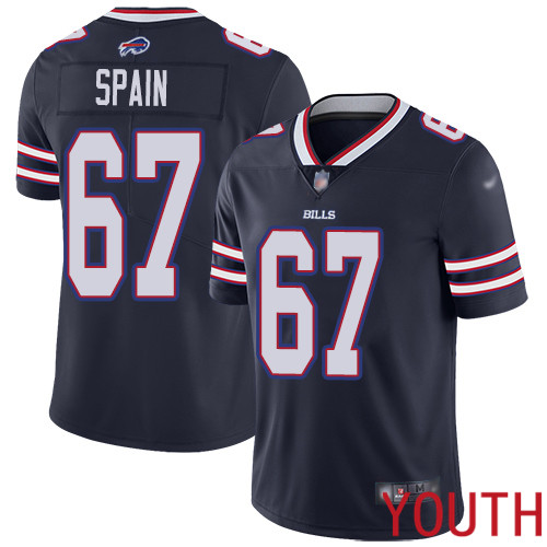 Youth Buffalo Bills 67 Quinton Spain Limited Navy Blue Inverted Legend NFL Jersey